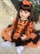 Лялька вінілова 55см, ручна робота, брюнетка в хеллоунській сукні, Reborn Baby Doll 86
