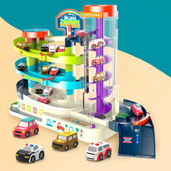 Игровой набор "Гараж-парковка", трек, 3 этажа, свет, звук, лифт, 4 машинки, Т 103-77 А