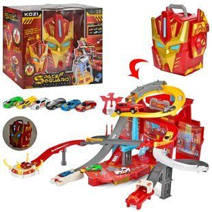 Игровой набор гараж-парковка "Space guard", паркинг, автотрек, 6 машинок, QL912