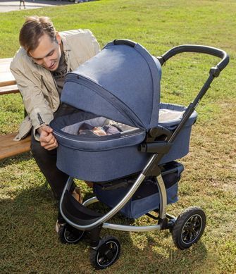 Коляска універсальна 2 в 1, візочок CARRELLO Vista CRL-6506 (2in1) Denim Blue, синя, Карелло Віста