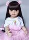 Кукла виниловая 55см, ручная работа, в розовом платье с бантиками, Reborn Baby Doll 42