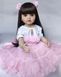Кукла виниловая 55см, ручная работа, в розовом платье с бантиками, Reborn Baby Doll 42