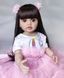 Кукла виниловая 55см, ручная работа, в розовом платье с бантиками, Reborn Baby Doll 42