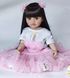 Кукла виниловая 55см, ручная работа, в розовом платье с бантиками, Reborn Baby Doll 42