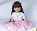 Кукла виниловая 55см, ручная работа, в розовом платье с бантиками, Reborn Baby Doll 42