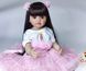 Кукла виниловая 55см, ручная работа, в розовом платье с бантиками, Reborn Baby Doll 42