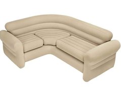 Кутовий надувний диван - трансформер INTEX з електронасосом, 68575, 257*203*76 см