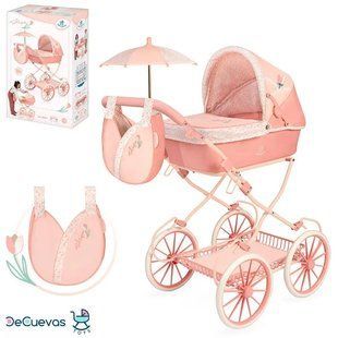 Коляска трансформер 3в1 для кукол DeCuevas Tulipe, с сумкой и зонтиком, 80*42*93 см, 81074