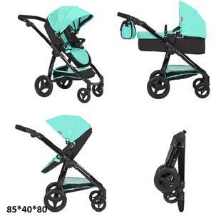 Коляска для кукол трансформер 2в1, CARRELLO ULTRA + сумка, 85*40*80см, 9696 GREEN