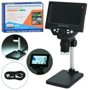 Мікроскоп дитячий 31см з дісплеєм 5,5", 1-1000X, USB, TF-слот, оптичний прибор, G1000