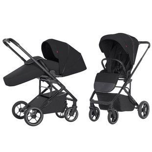 Коляска прогулянкова, візочок CARRELLO Alfa CRL-5508 BF Midnight Black, чорна Карелло Альфа