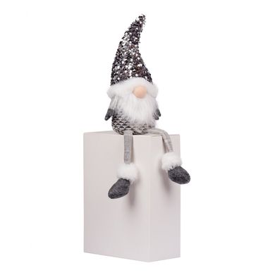 Новогодняя мягкая игрушка Novogod'ko «Гном», серебряная пайетка, 45 см, 973732