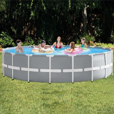 Каркасний круглий басейн Prism Frame Pool, насос-фільтр 5 678 л/год, сходи, підстилка, тент, 549*122 см, 24311л, Intex 26732 NP