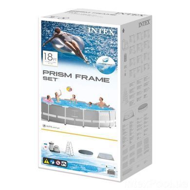 Каркасний круглий басейн Prism Frame Pool, насос-фільтр 5 678 л/год, сходи, підстилка, тент, 549*122 см, 24311л, Intex 26732 NP