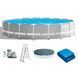 Каркасний круглий басейн Prism Frame Pool, насос-фільтр 5 678 л/год, сходи, підстилка, тент, 549*122 см, 24311л, Intex 26732 NP