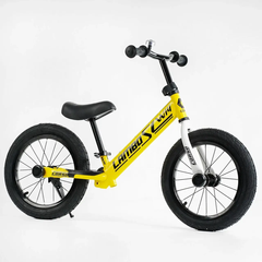 Велобег беговел детский "CORSO LAMBO", надувные колёса 14 дюймов, желтый, для мальчика, L-0474