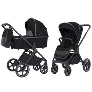 Коляска універсальна 2 в 1, CARRELLO Carrello Ultimo CRL-6518 Sable Black, чорна, Карелло Ультімо