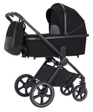 Коляска универсальная 2 в 1, CARRELLO Ultimo CRL-6518 Sable Black, черная, Карелло Ультимо