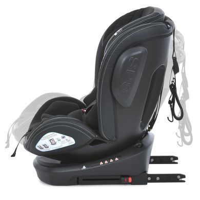 Автокресло детское EL CAMINO, Evolution 360, 0-36 кг, черное, ME 1045 Melange Black