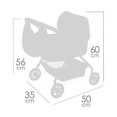 Коляска классическая для кукол DeCuevas Tulipe, с сумкой, 50*35*60 см, 86074