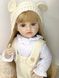 Лялька вінілова 55см, ручна робота, блондинка в модній шапочці, Reborn Baby Doll 37