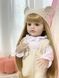 Лялька вінілова 55см, ручна робота, блондинка в модній шапочці, Reborn Baby Doll 37