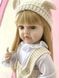 Лялька вінілова 55см, ручна робота, блондинка в модній шапочці, Reborn Baby Doll 37
