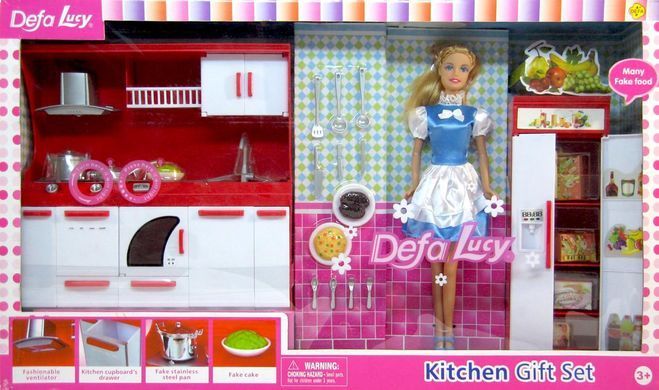 Кухня игрушечная с куклой, Defa 8085