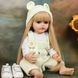 Лялька вінілова 55см, ручна робота, блондинка в модній шапочці, Reborn Baby Doll 37