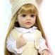 Лялька вінілова 55см, ручна робота, блондинка в модній шапочці, Reborn Baby Doll 37