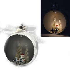 Елочный шар LED 3D картинка "Зимний лес" 13,5х11,5х7см, 746551
