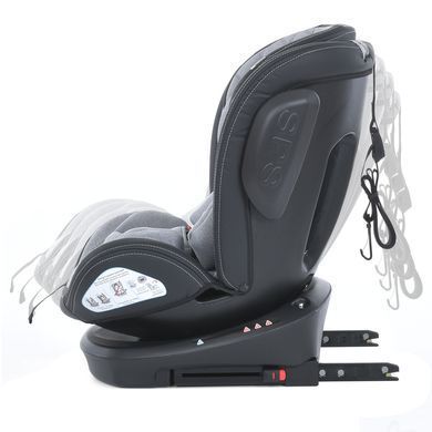 Автокрісло дитяче EL CAMINO, Evolution 360, 0-36 кг, сіре, ME 1045 Royal Gray