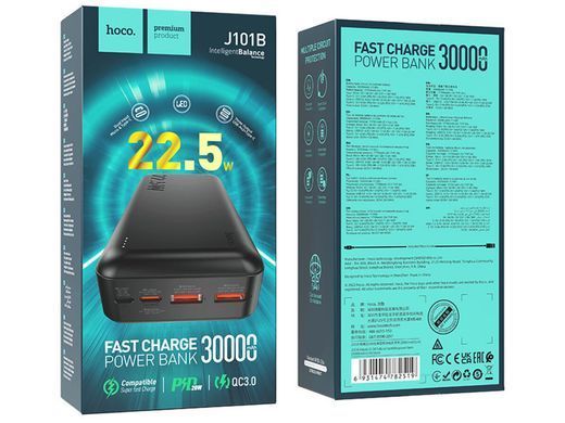 Повербанк Power Bank HOCO J101B 30000 mAh 22.5W Быстрая зарядка