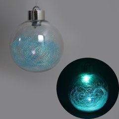 Елочный шар LED разным цветом "Нити" 10см, 742322