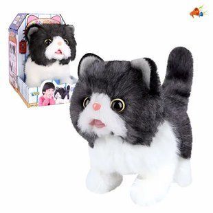Мягкая интерактивная игрушка Котик, 19см, Q036-1