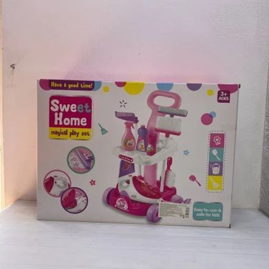Детский игровой набор для уборки "Sweet Home", тележка, пылесос, аксессуары, A 5928
