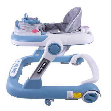 Детские музыкальные ходунки с рулем на игровой панели, Baby Walker BW109 blue