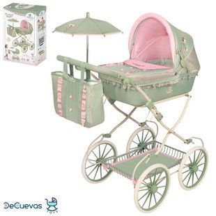 Коляска классическая для кукол DeCuevas Botanic, с сумкой и зонтиком, 81*42*80 см, 81068