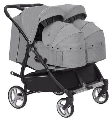 Коляска універсальна 2 в 1 для двійні, CARRELLO Connect CRL-5502/1 Ink Gray, сіра, Карелло Коннект