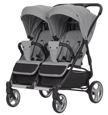 Коляска універсальна 2 в 1 для двійні, CARRELLO Connect CRL-5502/1 Ink Gray, сіра, Карелло Коннект
