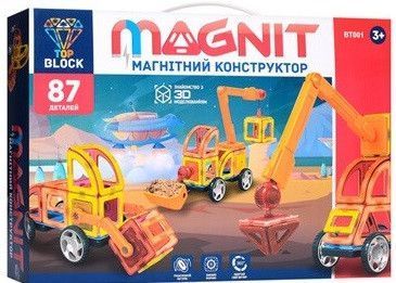 Конструктор магнітний Будтехніка, 87 дет., BT001