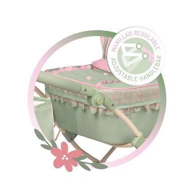 Коляска классическая для кукол DeCuevas Botanic, с сумкой и зонтиком, 81*42*80 см, 81068
