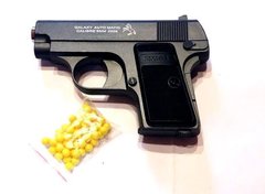 Пистолет игрушечный с пульками Браунинг 1906, металл/пластик, 14*10 см, ZM 03