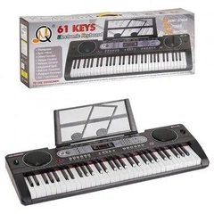 Детский игровой синтезатор, 61 клавиша, MQ602UFB, с микрофоном, работает от сети и батареек
