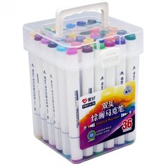 Набор двухсторонних скетч маркеров на спиртовой основе "AIHAO" PM514-36 , 36 штук в пластиковом пенале