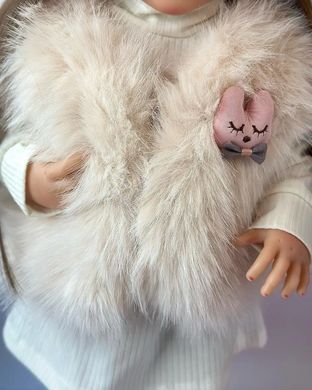 Лялька вінілова 55см, ручна робота, в модній шапочці та шубі, Reborn Baby Doll 77