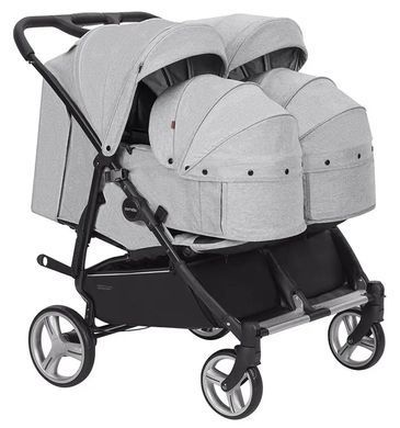 Коляска універсальна 2 в 1 для двійні, CARRELLO Connect CRL-5502/1 Rock Gray, світло-сіра, Карелло Коннект