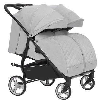 Коляска універсальна 2 в 1 для двійні, CARRELLO Connect CRL-5502/1 Rock Gray, світло-сіра, Карелло Коннект