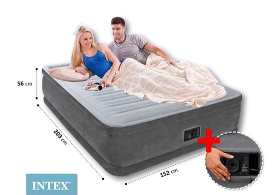 Кровать надувная Intex Твин с встроенным электрическим насосом, 64418, 152*203*56см