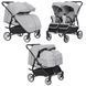 Коляска універсальна 2 в 1 для двійні, CARRELLO Connect CRL-5502/1 Rock Gray, світло-сіра, Карелло Коннект
